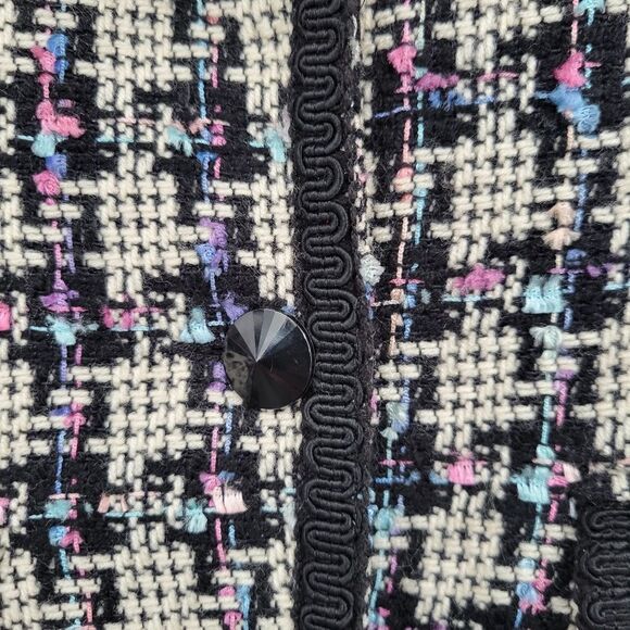 Giancarlo Ferrari Women's Tweed Blazer - Black White Pastel Pink Purple Blue - Picture 8 of 12